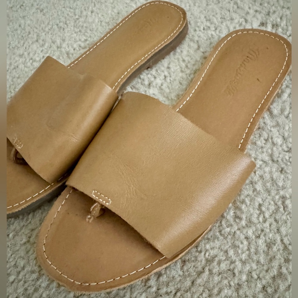Madewell Tan Leather slides